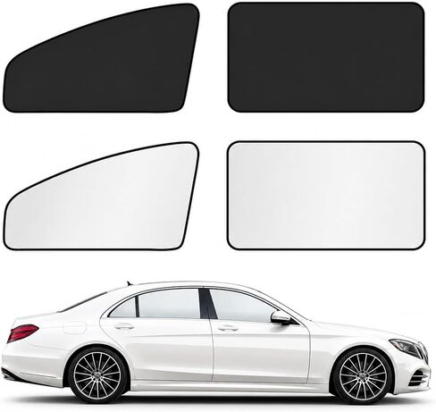 RevLux Magnetic Car Window Shades for Side Windows - 4 PCS 100% Blackout Car Privacy Curtains | Car Sun Shade UV Sun Blocker & Heat Reduction | Car Window Shade Baby, Camping, Sleeping & Travel in Saudi Arabia