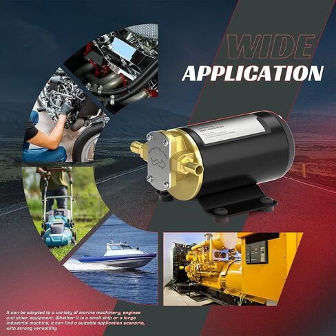 12V Oil Transfer Pump, 3.2GPM Gear Oil Pump, Lubricant Diesel Engine Scavenge Oil Extractor Pump, Electric Portable Oil Suction Pump Self Priming for Marine Machinery Oil Change in Kuwait