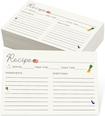 JOETMAE 50PCS Minimalist Green Leaf Recipe Cards,4x6 In Double Sided Cards,Blank Cardstock for Kitchen Diaries Banquet Preparation, Bridal Shower, Baby Shower, Christmas and Holiday in Saudi Arabia