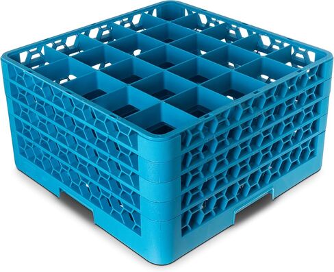 Carlisle FoodService Products RG2514 OptiClean 25 Compartment Glass Rack, 3.5" Compartments, Blue (Pack of 6) in Kuwait