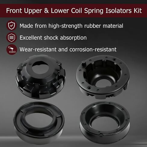Jusees 52088257 Front Upper Lower Coil Spring Isolators Kit Compatible with Jeep Grand Cherokee WJ WG 1999-2004, Replaces 52088401 K160040 K160041 Coil Spring Insulators in Saudi Arabia