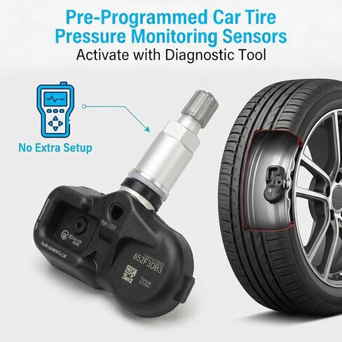 315Mhz Pre-Programmed Car Tire Pressure Monitoring Sensors, TPMS Sensors Set of 4 Compatible with Corolla Subaru Crosstrek PMV-C010 42607-30060 in Kuwait