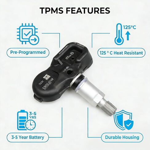 315Mhz Pre-Programmed Car Tire Pressure Monitoring Sensors, TPMS Sensors Set of 4 Compatible with Corolla Subaru Crosstrek PMV-C010 42607-30060 in Kuwait