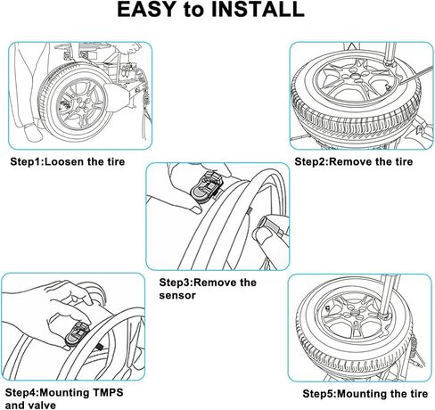 315Mhz Pre-Programmed Car Tire Pressure Monitoring Sensors, TPMS Sensors Set of 4 Compatible with Corolla Subaru Crosstrek PMV-C010 42607-30060 in Kuwait