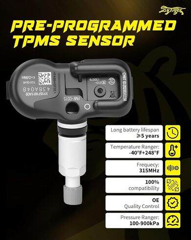 مستشعر Oktiger 315 ميجا هرتز TPMS مبرمج مسبقًا مناسب لتويوتا تاكوما 2016-2024، Rav4 2019-2024، كورولا 2020-2024، كامري 2015-2024، أفالون 2016-2022، سيكويا 2020-2024، 4 قطع OE#4260706030 PMV-C015 in Kuwait