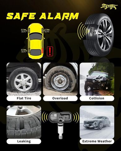 مستشعر Oktiger 315 ميجا هرتز TPMS مبرمج مسبقًا مناسب لتويوتا تاكوما 2016-2024، Rav4 2019-2024، كورولا 2020-2024، كامري 2015-2024، أفالون 2016-2022، سيكويا 2020-2024، 4 قطع OE#4260706030 PMV-C015 in Kuwait