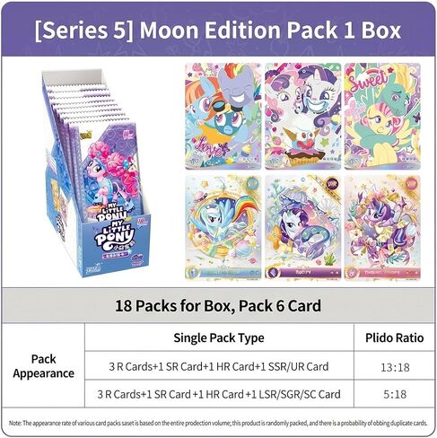 KAYOU My Little Pony Trading Cards Moon Edition Series 5 Collector Box 18 Booster Packs Rare Collectible Set【CN】 in Saudi Arabia