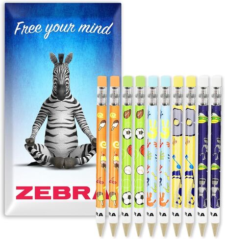 قلم رصاص ميكانيكي صغير من Zebra Cadoozle - رصاص 0.7 مم - 2 من كل برميل - عبوة من 10 قطع في عبوة هدايا مغلف in Kuwait