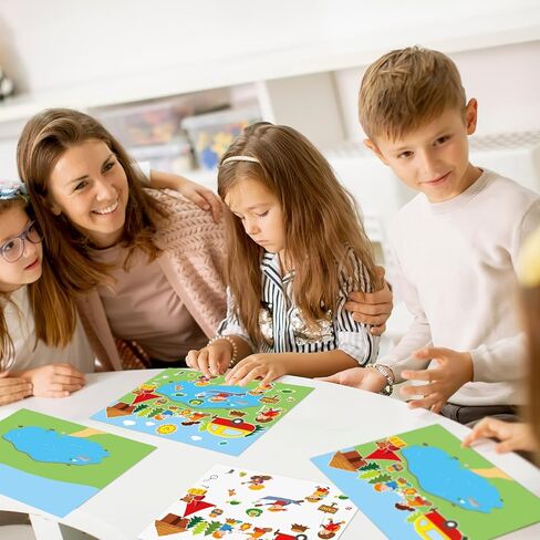 Resurhang 24 Set Summer Camp Adventure Sticker Scenes Cartoon Outdoor Camping Stickers for DIY Art VBS Vacation Bible School Summer Crafts Travel Camping Party Favors Learning Supplies in Kuwait