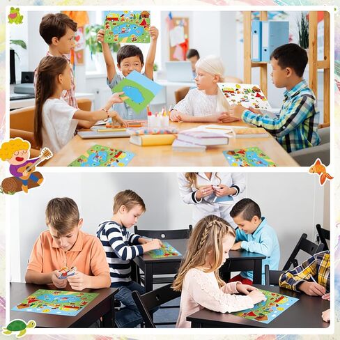 Resurhang 24 Set Summer Camp Adventure Sticker Scenes Cartoon Outdoor Camping Stickers for DIY Art VBS Vacation Bible School Summer Crafts Travel Camping Party Favors Learning Supplies in Kuwait