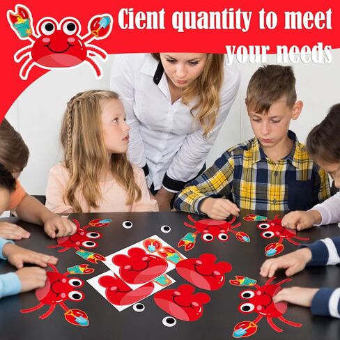 Crtiin 24 Sets Summer Crab Crafts for Kids DIY Crab Paper Crafts Kits Make Your Own Scene Art DIY for Party Games, Classroom, Vacation Bible School in Kuwait