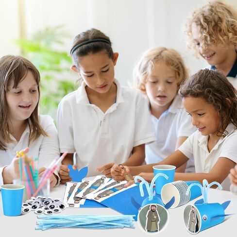 Hollowfly 24 Pcs Jonah and the Whale Craft Kit DIY Sunday School VBS Christian Crafts Jonah and the Whale Religious Vacation Bible School Home Classroom Art Activity Party Decoration in Saudi Arabia