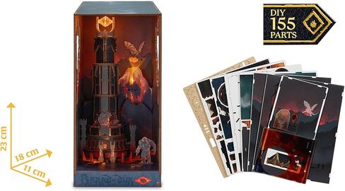 مجموعة Revell Book Nook Kit The Lord of the Rings - Barad-Dûr Miniature DIY Kit 9 "Booknook 3D لغز خشبي مع ضوء LED ديكور رف الكتب هدية للبالغين والنساء والرجال in Kuwait