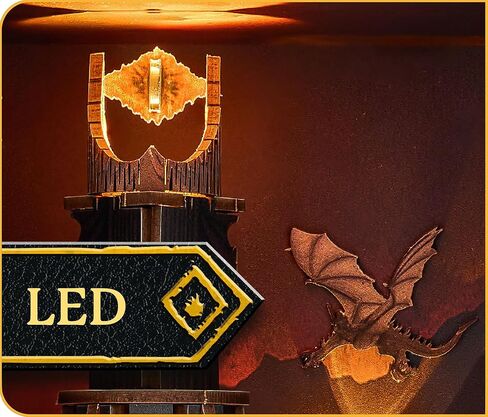 مجموعة Revell Book Nook Kit The Lord of the Rings - Barad-Dûr Miniature DIY Kit 9 "Booknook 3D لغز خشبي مع ضوء LED ديكور رف الكتب هدية للبالغين والنساء والرجال in Kuwait