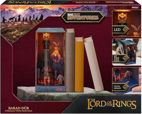 مجموعة Revell Book Nook Kit The Lord of the Rings - Barad-Dûr Miniature DIY Kit 9 "Booknook 3D لغز خشبي مع ضوء LED ديكور رف الكتب هدية للبالغين والنساء والرجال in Kuwait