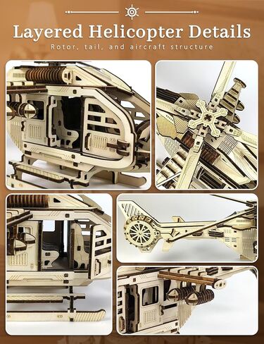 BOOZUU 3D Wooden Helicopter Puzzle - Build and Paint Wooden Aircraft Model Kit for Adults and Teen Age 14+, 294 Pcs DIY Craft Home Decor Gift for Birthdays or Father's Day in Saudi Arabia