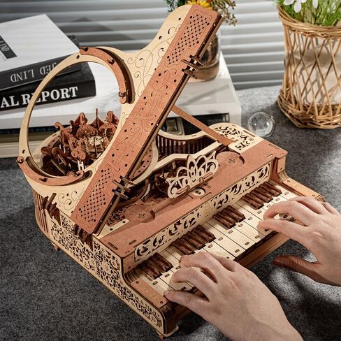 3D Puzzles for Adults, Wooden 3D Puzzle Model Time Piano Music Box Toys Building Kits, DIY Wood Crafts Cool Toy Hobbies for Men Women, Creative Assembly Gifts ﻿ in Saudi Arabia