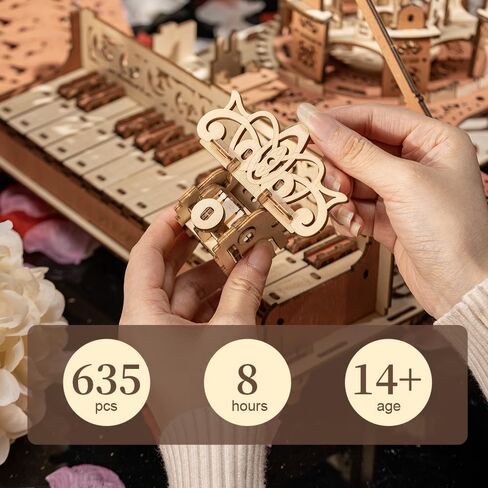 3D Puzzles for Adults, Wooden 3D Puzzle Model Time Piano Music Box Toys Building Kits, DIY Wood Crafts Cool Toy Hobbies for Men Women, Creative Assembly Gifts ﻿ in Saudi Arabia
