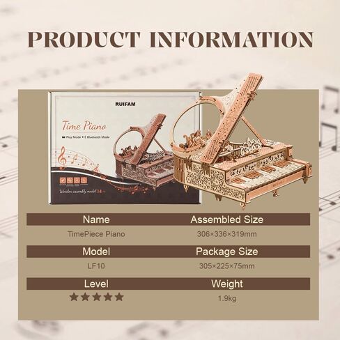 3D Puzzles for Adults, Wooden 3D Puzzle Model Time Piano Music Box Toys Building Kits, DIY Wood Crafts Cool Toy Hobbies for Men Women, Creative Assembly Gifts ﻿ in Saudi Arabia