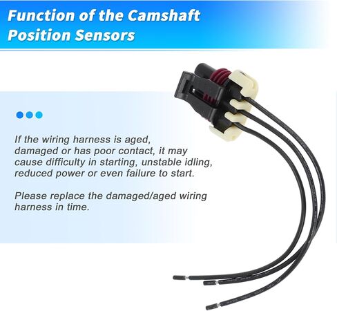 Camshaft Position Sensor Connector Plug Pigtail Wiring Harness for Chevrolet Express Camshaft Sensor Female Connector for Chevrolet Silverado No.12085495 in Kuwait