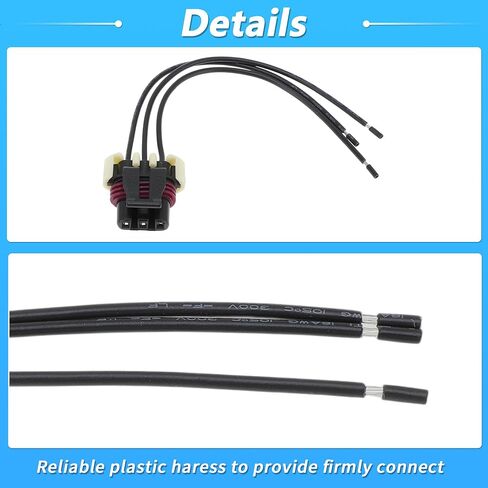 Camshaft Position Sensor Connector Plug Pigtail Wiring Harness for Chevrolet Express Camshaft Sensor Female Connector for Chevrolet Silverado No.12085495 in Kuwait