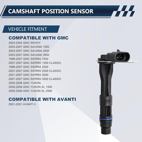 Camshaft Position Sensor Compatible with Chevy Silverado 1500 2500 Tahoe Suburban Corvette Camaro, GMC Sierra Yukon, Cadillac Escalade - 4.8L 5.3L 5.7L 6.0L V8 LS1 LS6 Engine - Replaces 12561211 in Saudi Arabia