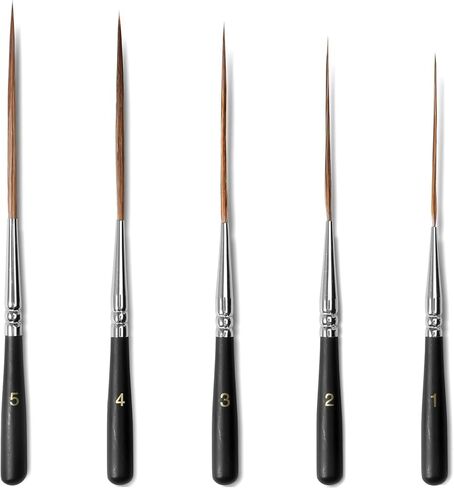 Long Liner Brushes, 5pcs Ox Ear Hair Liner Brushes for Painting, Filling Corners, Marking, Outlining, Creating Edge Border, Fine Detail Paint Brush Set for Watercolor Acrylic Oil in Saudi Arabia