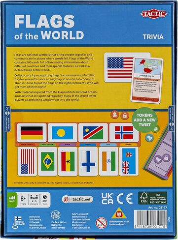 لعبة بطاقات تكتيك أعلام العالم العائلية - تعليمية وممتعة - العب وتعلم عن الأعلام والأمم والجغرافيا in Kuwait