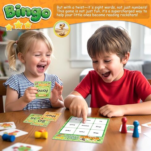 لعبة Sight Word Bingo المستوى 1 و2، بطاقات فلاش Word Sight لرياض الأطفال، قوائم كلمات Dolch and Fry، ألعاب تعليمية للأطفال من سن 5 إلى 7 سنوات in Kuwait