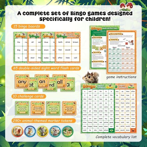 لعبة Sight Word Bingo المستوى 1 و2، بطاقات فلاش Word Sight لرياض الأطفال، قوائم كلمات Dolch and Fry، ألعاب تعليمية للأطفال من سن 5 إلى 7 سنوات in Kuwait
