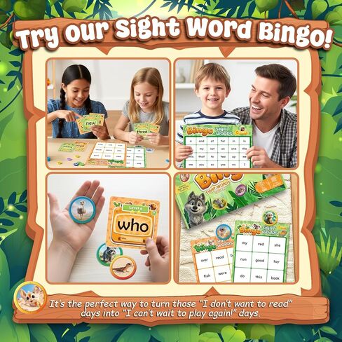 لعبة Sight Word Bingo المستوى 1 و2، بطاقات فلاش Word Sight لرياض الأطفال، قوائم كلمات Dolch and Fry، ألعاب تعليمية للأطفال من سن 5 إلى 7 سنوات in Kuwait