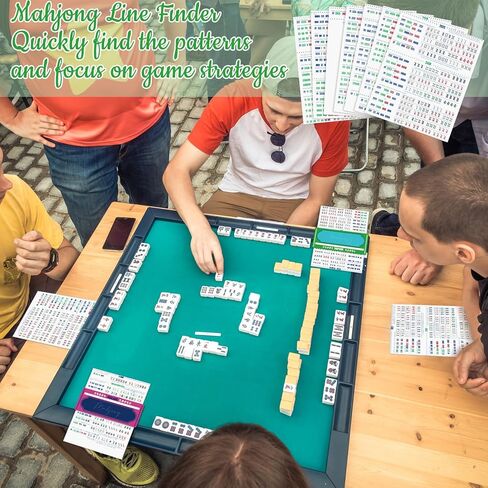 Foilswirl 4 قطع Mahjong Line Finder Card Guide 2025 Mahjong Learning Cards Line Reader Rules Reader Mah Jong Accessories للمبتدئين في الألعاب الليلية، لوازم اللاعبين in Kuwait