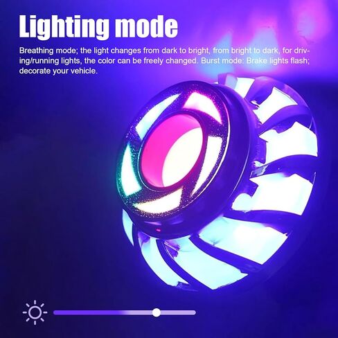 ضوء خلفي لفرامل الدراجة النارية، ضوء خلفي وامض LED RGB Angel Eye، وضعين ستروب ومؤشر ضوء فائق السطوع للتنفس، عالمي لمقبس لمبة BAY15D 1157 (متعدد الألوان) in Kuwait