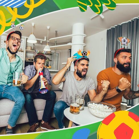 35 قطعة من عصابات رأس الرابع من يوليو إكسسوارات الشعر الوطنية باللون الأحمر والأبيض والأزرق ونجمة كرة القدم لحفلات كرة القدم للنساء والرجال in Kuwait