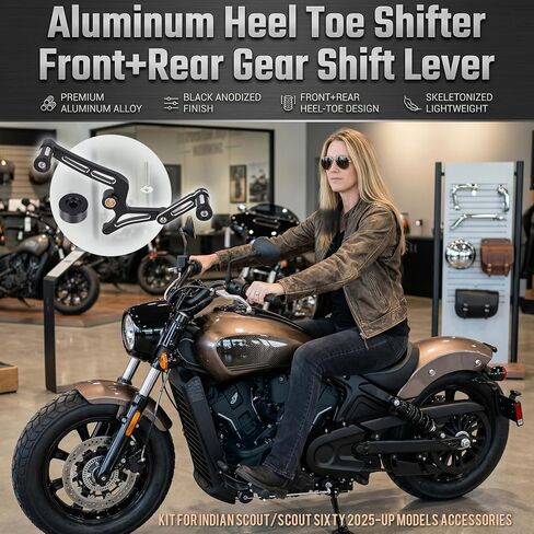 Motorcycle Heel Toe Gear Shift Lever for Indian Scout/Scout Sixty 2025-up, CNC Aluminum Gear Shifter Lever Pedal, Shift Peg, Black in Saudi Arabia
