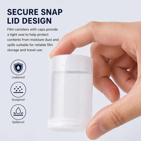 Yudylg 100 PCS Plastic Film Canister Holder with Film Canisters with Caps, 35mm Film Canister Set, Film Canisters for Rockets, Film Storage, White in Saudi Arabia