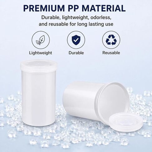 Yudylg 100 PCS Plastic Film Canister Holder with Film Canisters with Caps, 35mm Film Canister Set, Film Canisters for Rockets, Film Storage, White in Saudi Arabia