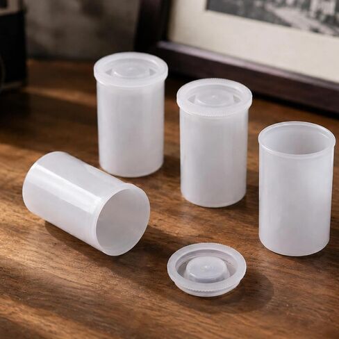 Yudylg 100 PCS Plastic Film Canister Holder with Film Canisters with Caps, 35mm Film Canister Set, Film Canisters for Rockets, Film Storage, White in Saudi Arabia