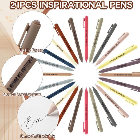 Kosiz 48 Pcs/24 Set Positive Affirmation Gifts Bulk for Women Pocket Spiral Notepads with Motivational Pens Small Bags Mini Self Care Inspirational Notebooks Coworker Team Group Adult Party Favors in Kuwait