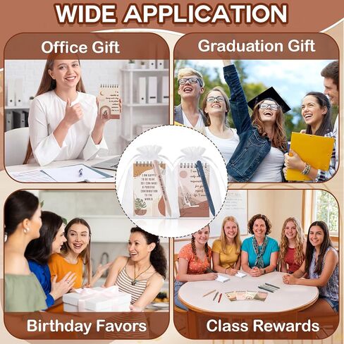 Kosiz 48 Pcs/24 Set Positive Affirmation Gifts Bulk for Women Pocket Spiral Notepads with Motivational Pens Small Bags Mini Self Care Inspirational Notebooks Coworker Team Group Adult Party Favors in Kuwait
