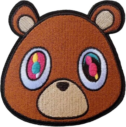 Cute Kanye Graduation Bear Cartoon, Funny Hook and Loop Tactical Embroidered Military Morale Patch for Hat, Clothing, Bag, Backpack, Jackets, Molle Vest, DIY Applique Accessories in Saudi Arabia