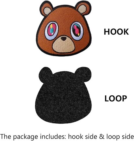 Cute Kanye Graduation Bear Cartoon, Funny Hook and Loop Tactical Embroidered Military Morale Patch for Hat, Clothing, Bag, Backpack, Jackets, Molle Vest, DIY Applique Accessories in Saudi Arabia