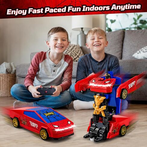 Cyber Truck Transform RC Car Toy, Spider Transform Remote Control Car, 2.4GHz 2-in-1 Deformable Toy Vehicle with Cool Light Effects, Transform Cars for Kids Boys Ages 4-8, Birthday Gift in Saudi Arabia
