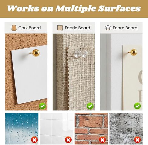 465 Pcs Gold Push Pins Set, 5 in 1 Thumb Tacks with Clips and Hooks for Cork Board, Multi‑Use Decorative Pushpins in Storage Box for Bulletin Board, Maps, Photos and Home Office in Saudi Arabia