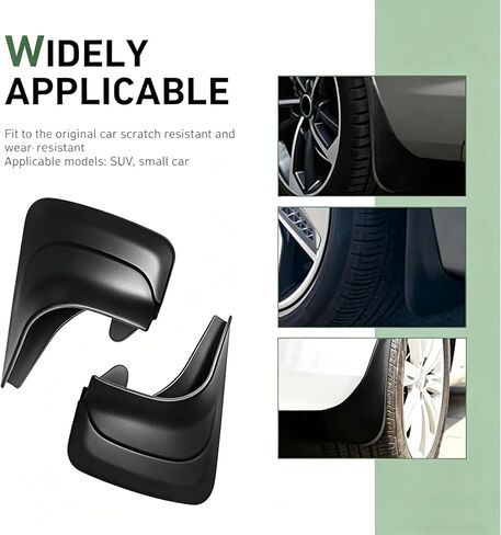 2 PCS Mud Flaps, 8.27 x 12.6 Inch Splash Guards Tire Protectors, No-Drill Mudguard mud Guards, Universal for Most Cars, Trucks, SUVs (Black) in Kuwait