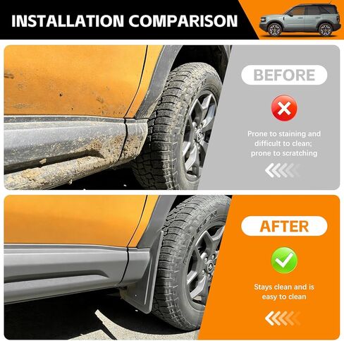Mud Flaps Compatible with 2021-2024 Ford Bronco Sport Splash Guards Mud Guards Flares for Bronco Sport Accessories in Saudi Arabia