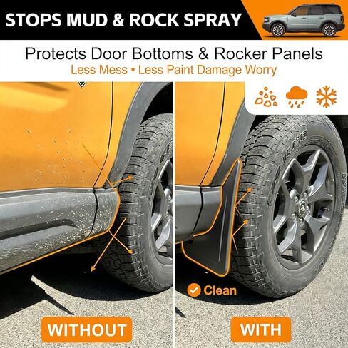 Mud Flaps Compatible with 2021-2024 Ford Bronco Sport Splash Guards Mud Guards Flares for Bronco Sport Accessories in Saudi Arabia