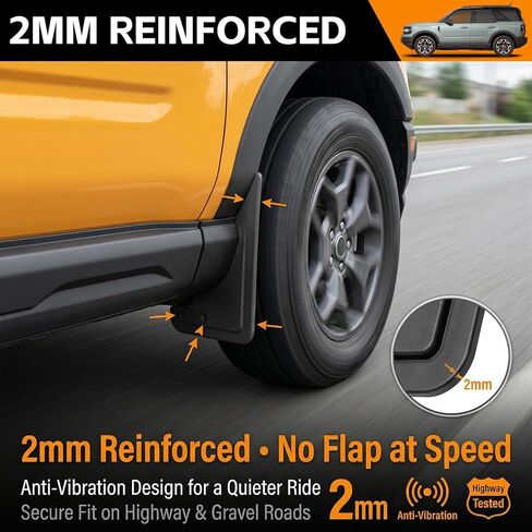 Mud Flaps Compatible with 2021-2024 Ford Bronco Sport Splash Guards Mud Guards Flares for Bronco Sport Accessories in Saudi Arabia