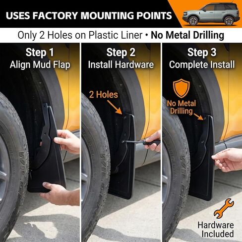 Mud Flaps Compatible with 2021-2024 Ford Bronco Sport Splash Guards Mud Guards Flares for Bronco Sport Accessories in Saudi Arabia