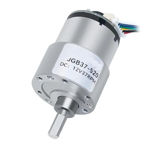 JGB37-520 Hall Encoder Miniature DC Geared Motor, 6V~12V, High Forward and Reverse Torque, 21KG.CM Miniature Geared Motor. (Without Stand) in Kuwait